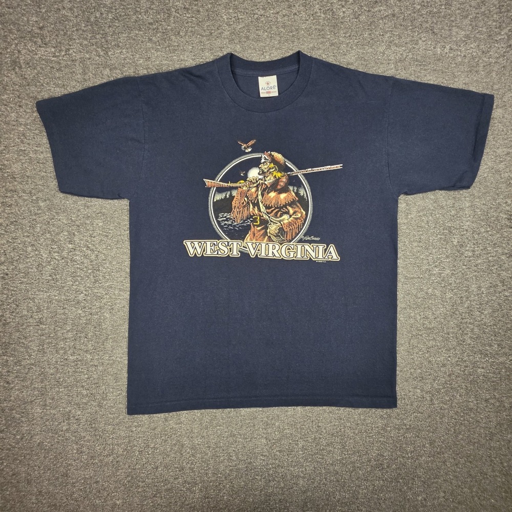 Vintage WVU Mountaineers Y2K T Shirt Men's Size XL West Virginia Graphic 2000s